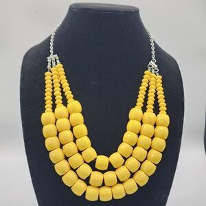 Yellow shimmery statement necklace